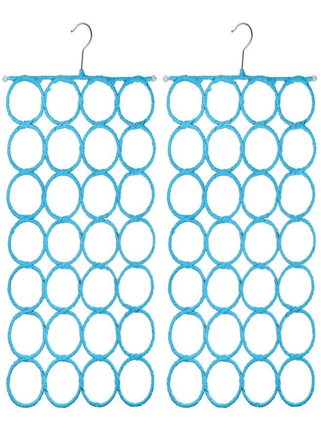 Tosnail 2 Pack Foldable Scarf Hanger Holder, Belt Organizer, Clothing Storage Hanger Closet Space Saver for Tie, Belt, Scarves, Leggings - Blue - Image 1